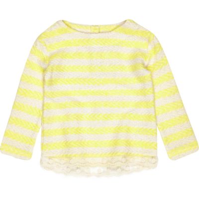 Mini girls yellow stripe top